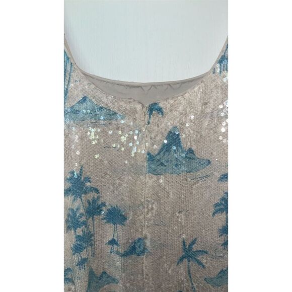 🆕 Gianni Bini x Dannijo Sequin Palm Tree Dress Size 10 Party Cocktail Lined - Picture 3 of 11